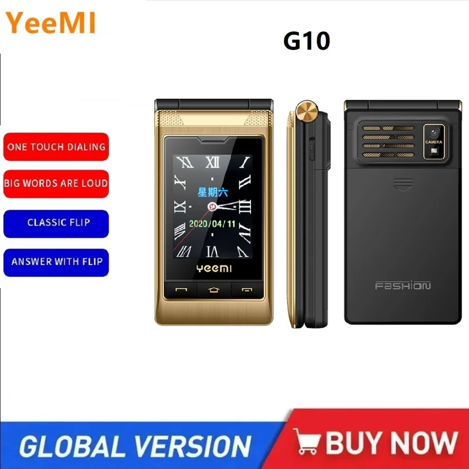Телефон-раскладушка YeeMI G10, 4G, две SIM-карты, 1800 мАч