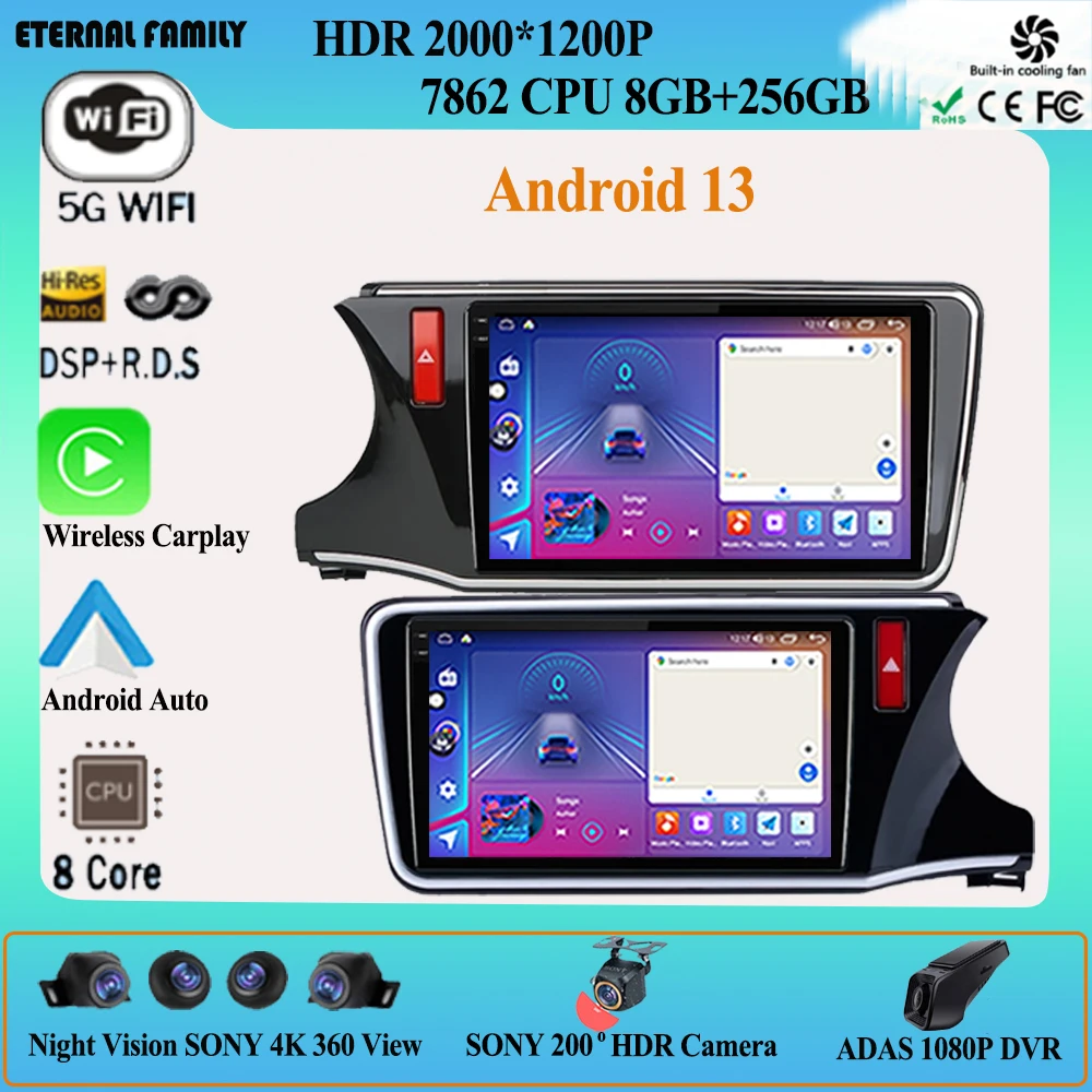 Автомобильный DVD GPS Радио для Honda City Grace 2014-2017 Bluetooth USB Carplay 4G WIFI автомобильное Стерео 10 