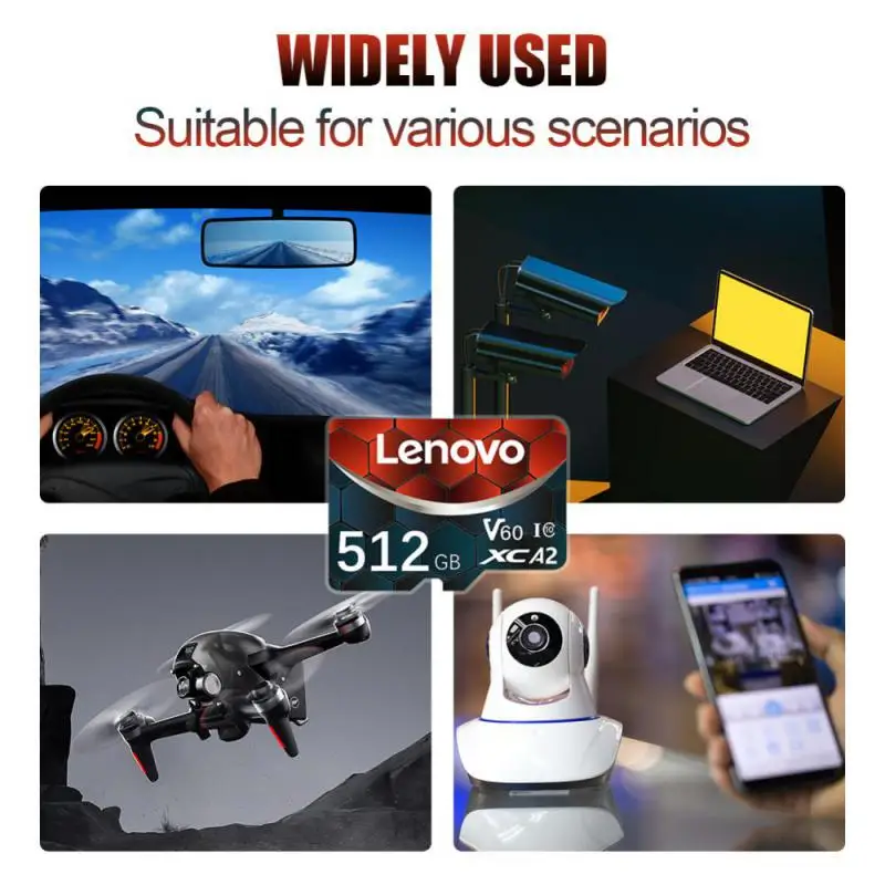 Фото Новый смартфон Lenovo, карта памяти 128 ГБ, класс 10, TF-карта V60 1 ТБ, SD-карта 512 ГБ, высокоскоростная Micro TF SD-карта 256 ГБ для планшета, дрона №3
