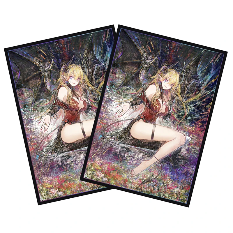 50 шт. Yugioh Lacrima the Scarlet печаль карты рукава Yu-Gi-Oh! OCG торговые карты Лазерная лампа