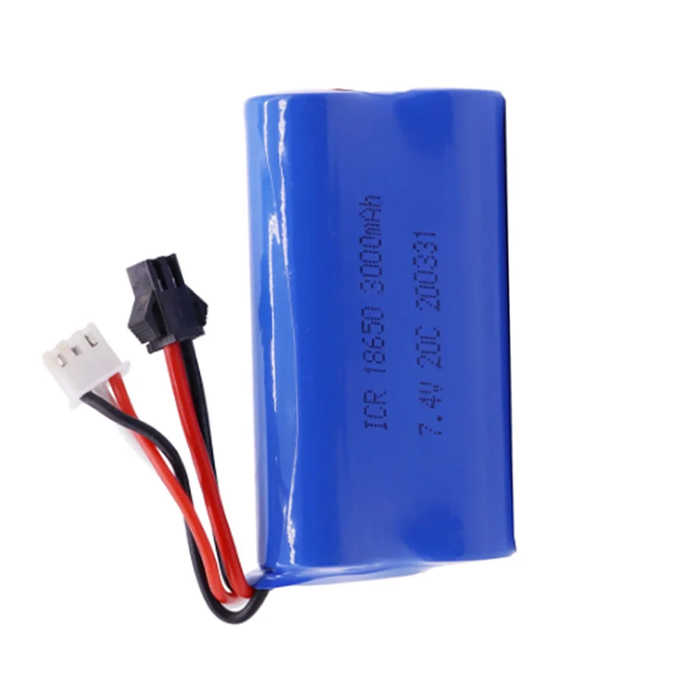 7,4 в 3000 мАч 18650 Lipo батарея SM разъем для WPL MN99S D90 U12A S033g Q1 H101 радиоуправляемые лодки автомобили танки дроны Запчасти 2s 7,4 В батарея (art.: 3920c201ddfd6) - 3920c201ddfd6