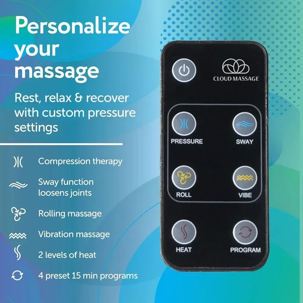 Фото Массажер для ног шиацу Cloud Massage с подогревом - Массажер для ног FSA/HSA Eligible (черный - с пультом дистанционного управления) №2