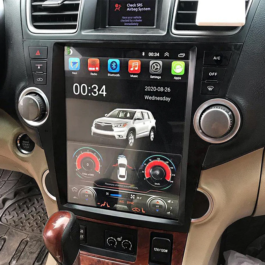 Автомобильная стереосистема Tesla для Toyota, Highland Kluger, 12,1-2009, 2013 Дюймов, Android, GPS-навигация с JBL, DSP, WIFI, 4G