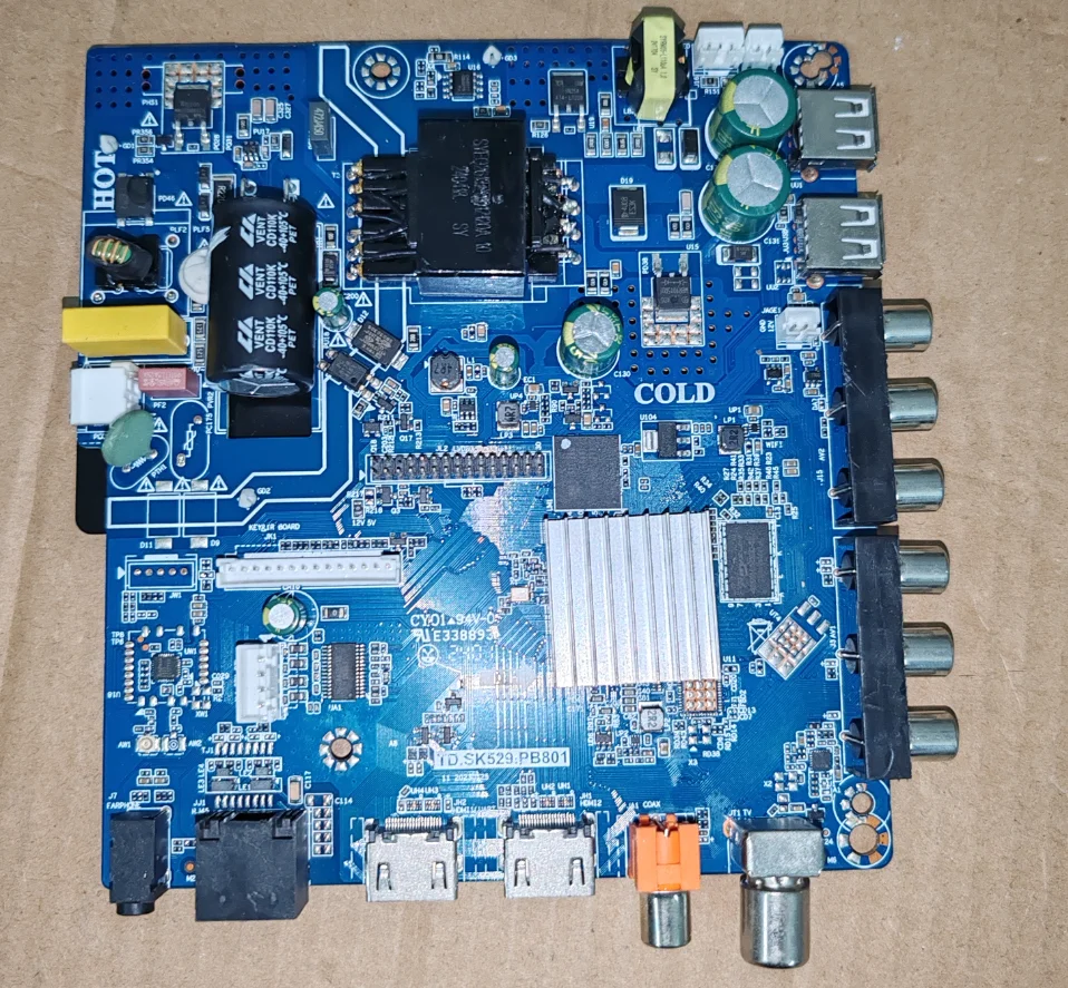 TD.SK529.PB801 Сеть WIFI «три в одном» Android TV Материнская плата Физическое фото, протестировано для 30-110 В 1 г + 8 г Android 14 45 Вт 590 мА