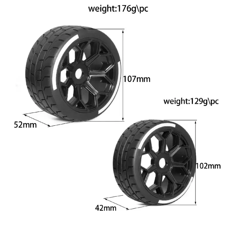 4 шт. шина 17 мм, шестигранное колесо для ARRMA17 Firebird FELONY FSR Flying God Mustang GT Flat Running Da DA GT Tire Racing Highway (art.: 3920d1585b0a1) - 3920d1585b0a1