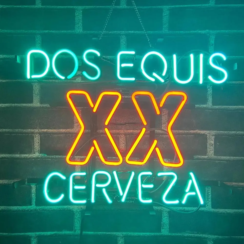 Новое пиво XX Dos Equis Пивной неоновый бар вывеска ручной работы Настоящее стекло трубка магазин реклама настенный Декор Дисплей неоновая лампа 17 