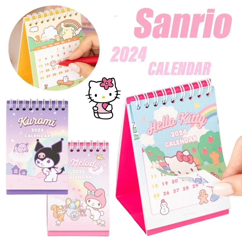 2024 Sanrio, Hello Kitty, Мультяшные школьные и офисные принадлежности, канцелярские принадлежности, настольный календарь, декоративные аксессуары, подарки