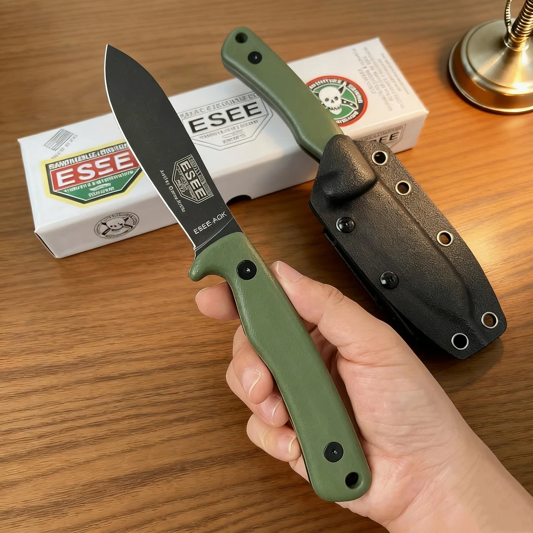 ESEE Ant AGK — мини-тактический прямой нож, уличный нож из высокоуглеродистой стали 1055, ручка зеленого цвета G10, острый фруктовый нож для слицина Ручные инструменты