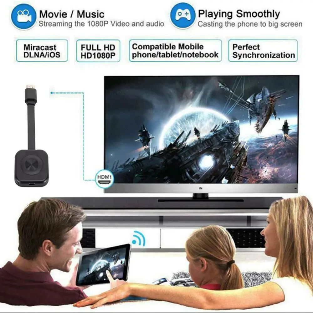Фото Беспроводной 1080P W13 Miracast экран проектора аксессуары экран приемник экран дисплей адаптер для IPhone Android №2