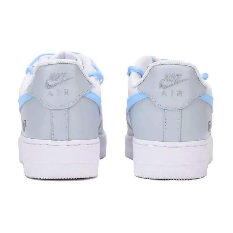 Фото [Нестандартная мужская видеоигра S-BOX] Nike Air Force 1 07 Air Force 1 Обувь для скейтборда, мужская серая синяя коробка №5