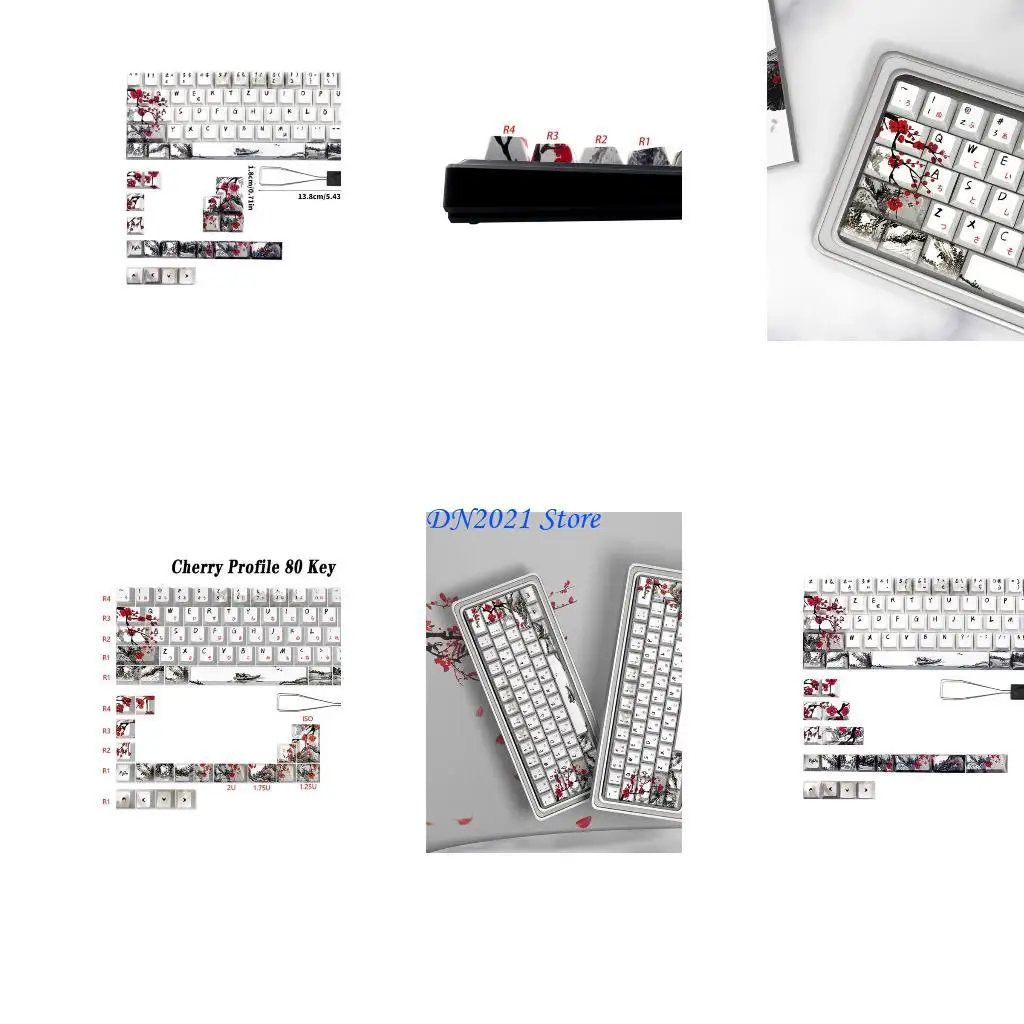 F3KE Немецкий французский Испания Plum Blosm Blossom Клавицы для QWERTZ AZERTY 61 64 67 68 ПЕРЕМЕНАСНЫЙ МЕХАНИЧЕСКИЙ МЕХАНИЧЕСКА