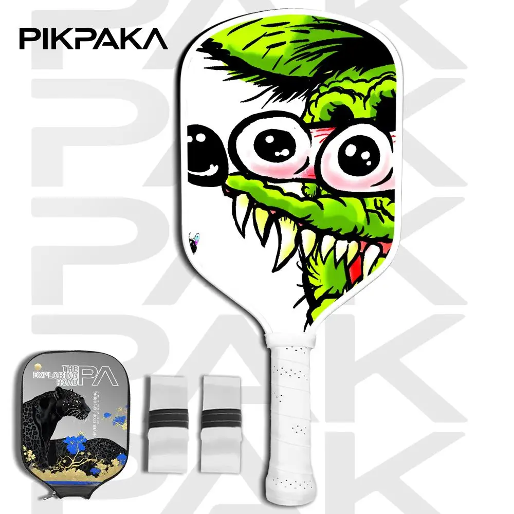 R_RAT Cool F_FINK Pickleball Paddle T700 Цельный корпус из углеродного волокна, термоформованный сотовый сердечник 16 мм, с сумкой и лентой для захвата