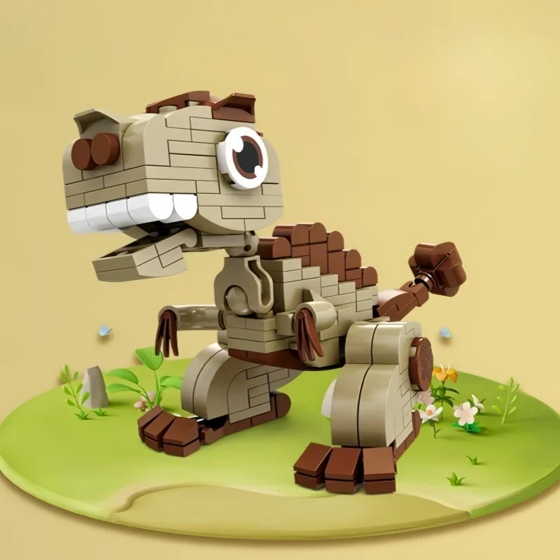 Фото KNEW BUILT Dino World Building Blocks Toys-6 доисторических существ, легкая игрушка STEM для мальчика, креативный подарок с T-Rex и велоцираптором №2