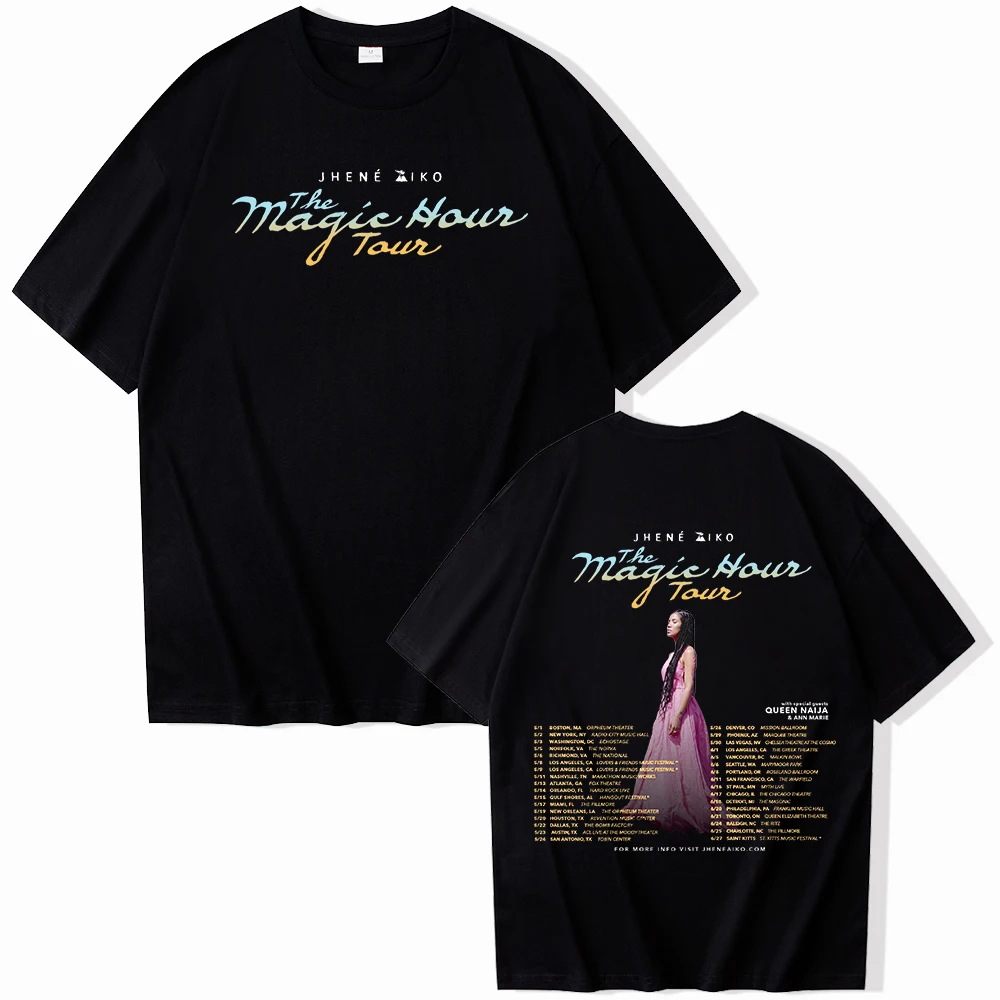 Jhene Aiko Tour 2024 летние футболки унисекс Харадзюку рубашки с круглым вырезом и коротким рукавом музыка