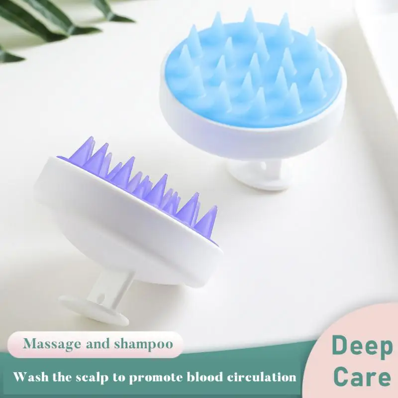 Фото New Silicone Shampoo Scalp Hair Massager Comb Bath Scalp Massage Brush Shampoo Massager Scalp Acupuncture Point Massage №4