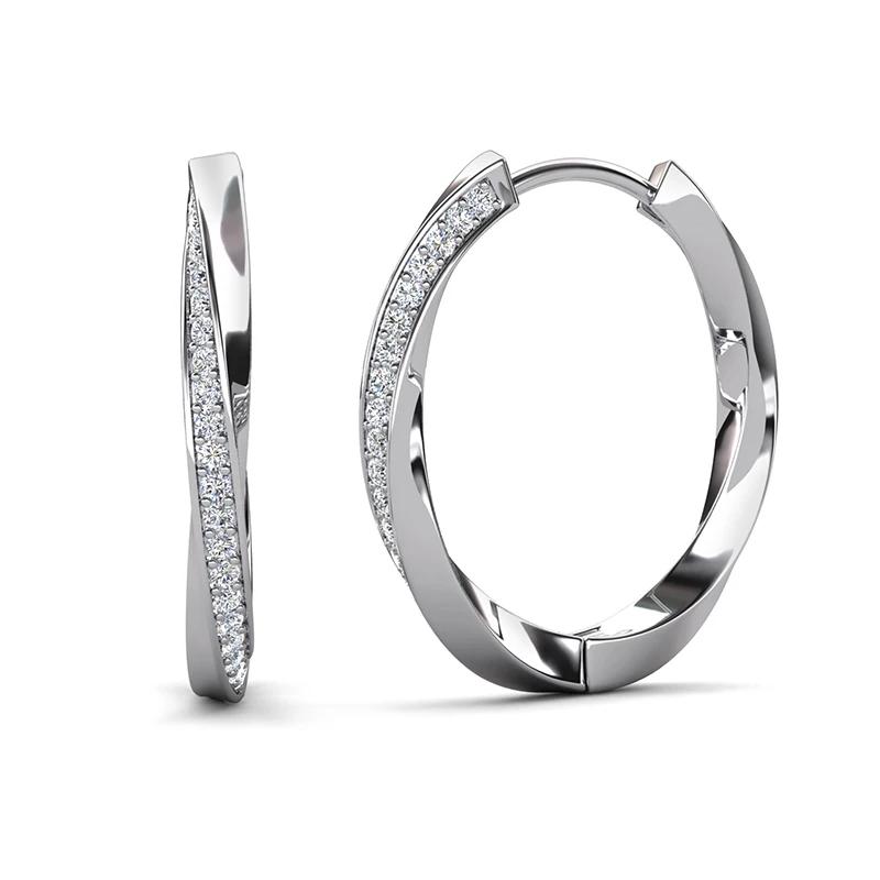 Daisini Crystals from Swarovski Ювелирные изделия Модные гладкие талии круглые массивные серьги для женщин и мужчин в стиле хип-хоп для вечеринок