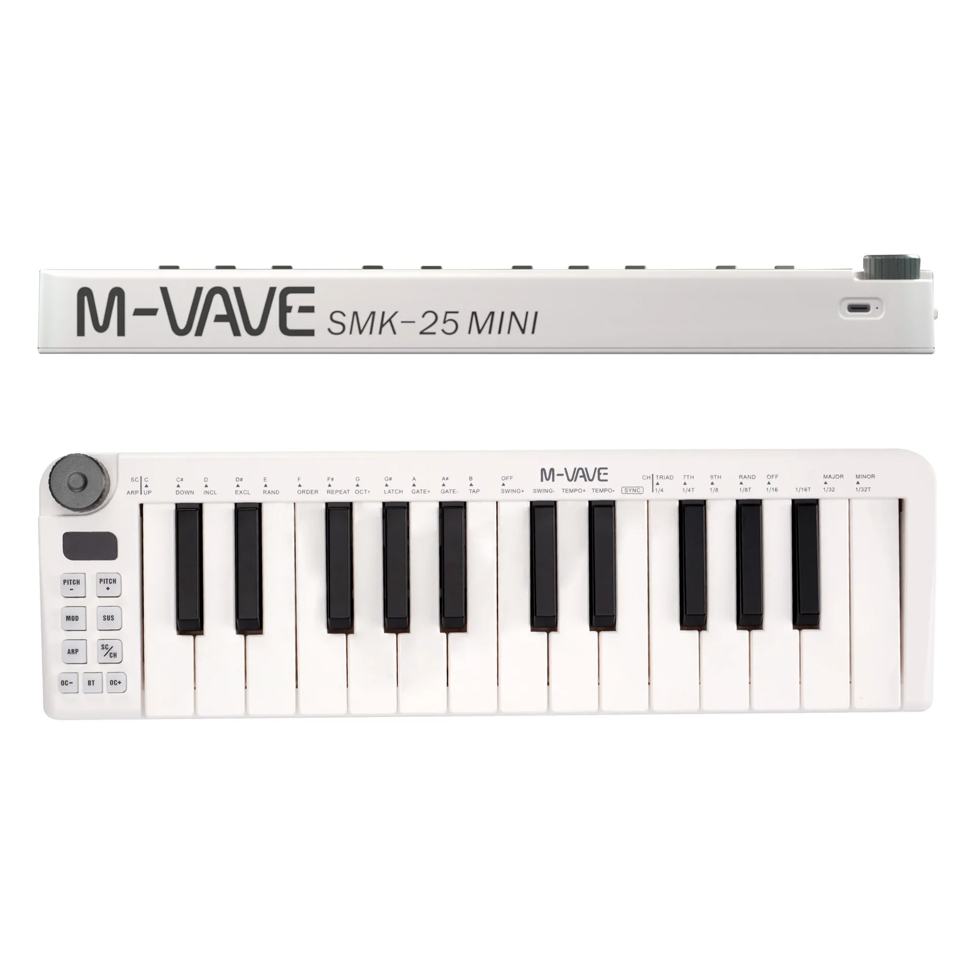 Оригинальная MIDI-клавиатура, MIDI-контроллер с беспроводной функцией, 25-клавишная MIDI-клавиатура управления USB с 25 чувствительными клавишами