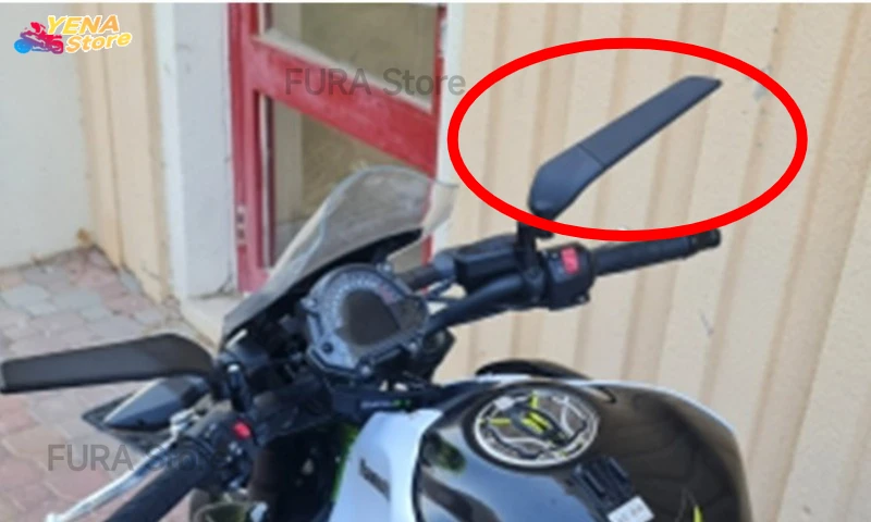 Фото Зеркало заднего вида для мотоцикла подходит для Kawasaki Yamaha Honda Suzuki Ducati. Это комплект скрытого зеркала заднего вида с маленьким крылом. №2