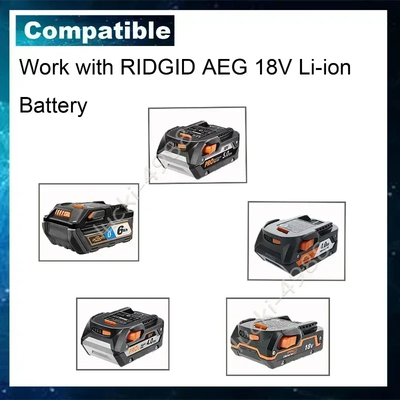 Фото Адаптер-переходник для аккумулятора AEG RIDGID 18 В, конвертер для аккумулятора Ryobi ONE + 18 В, адаптер для разъема электроинструмента (без аккумулятора) №2
