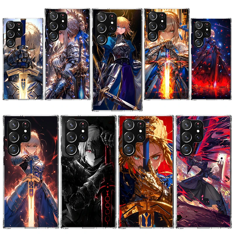 Чехол для телефона Fate Zero Stay Night Saber для Samsung Galaxy S25 S23 S24 Ultra S22 Plus S21 S20 FE S10E S10 + S25U Soft Shockp