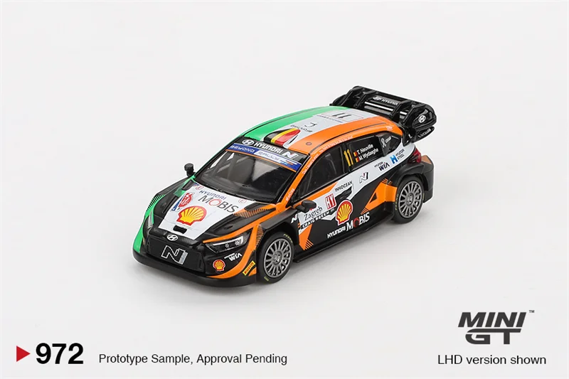 [Попередняя распродажа] MINI GT 1:64 Hyundai i20 N Rally1 # 11 2023, литая под давлением модель автомобиля Rally Croatia Power Stage Winner 942.