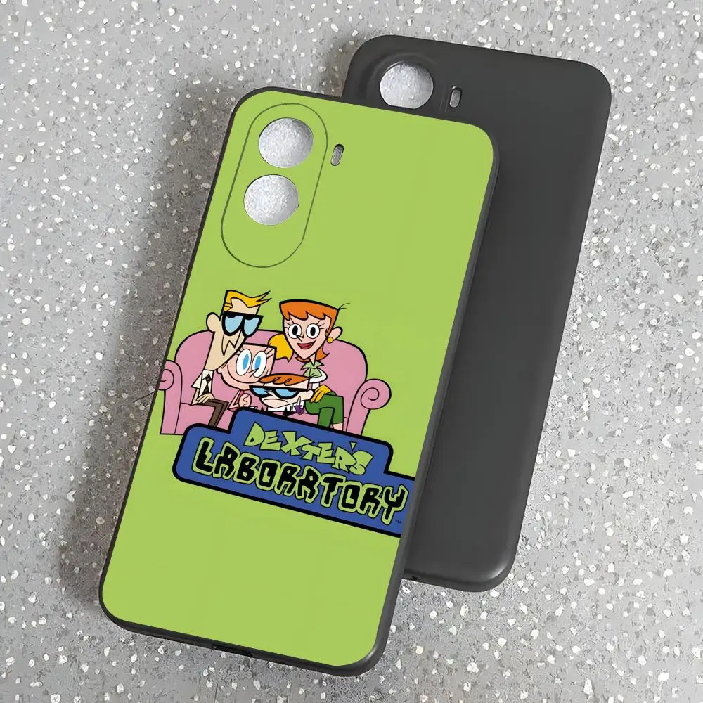 Лабораторный чехол для телефона Cartoon Dexters для Poco M7 M6 M5 S M4 F7 Ultra F6 F5 X7 X6 X5 X4 GT pro Black Soft Shell