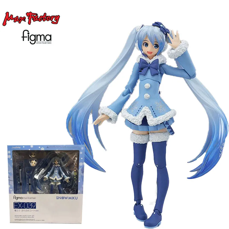 Max Factory Figma EX 039 Hatsune Miku Вокалоид мерцание снега 2012 пушистое пальто Ver ПВХ экшн-фигурка Аниме Коллекция игрушек