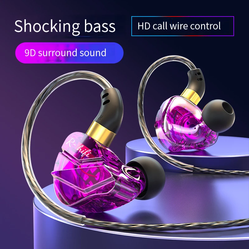 Проводная гарнитура, наушники-вкладыши для монитора, hi-fi портативные наушники, сабвуфер, ортодинамические басы, DJ, спортивные наушники с микрофоном