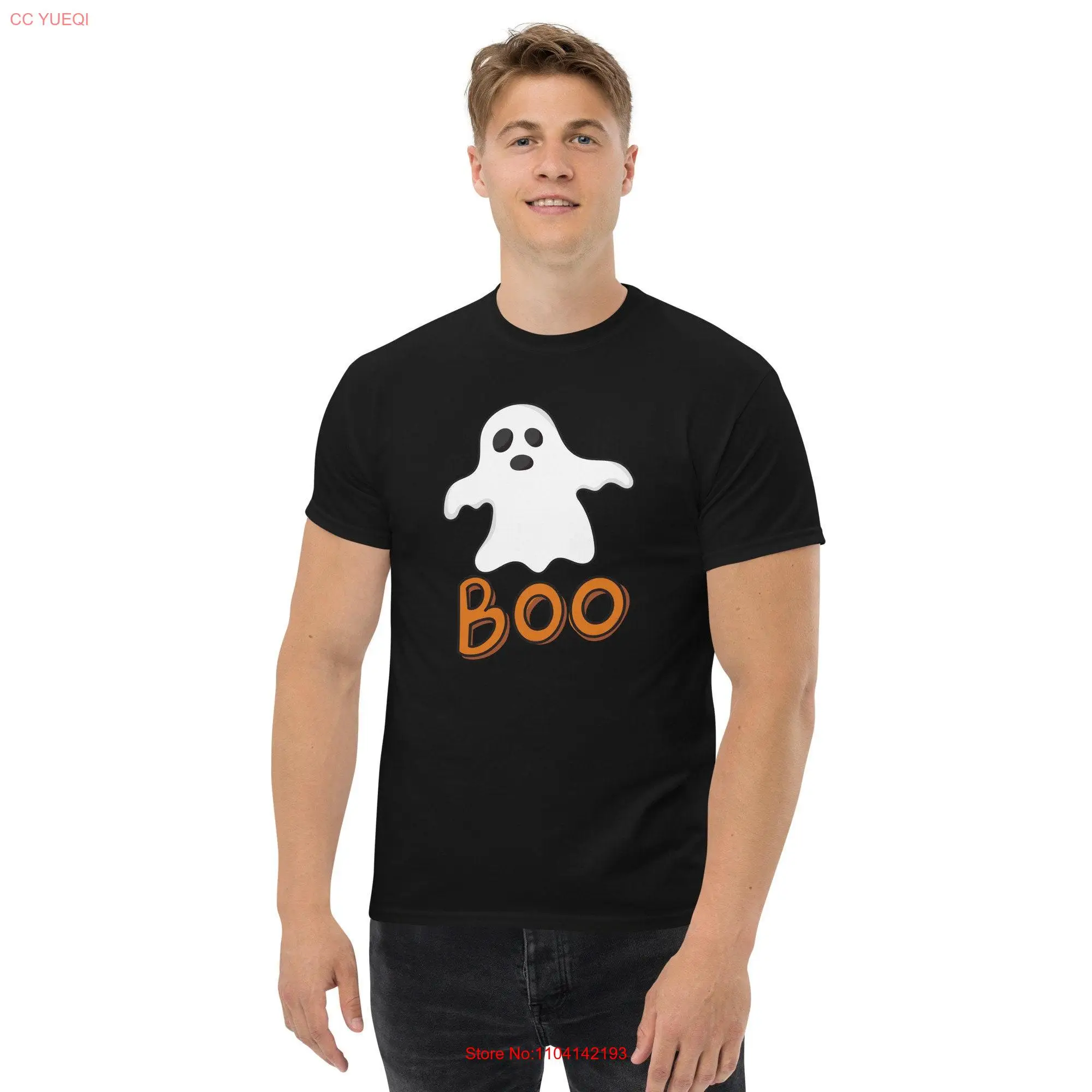 Футболка Boo на Хэллоуин с длинными или короткими рукавами