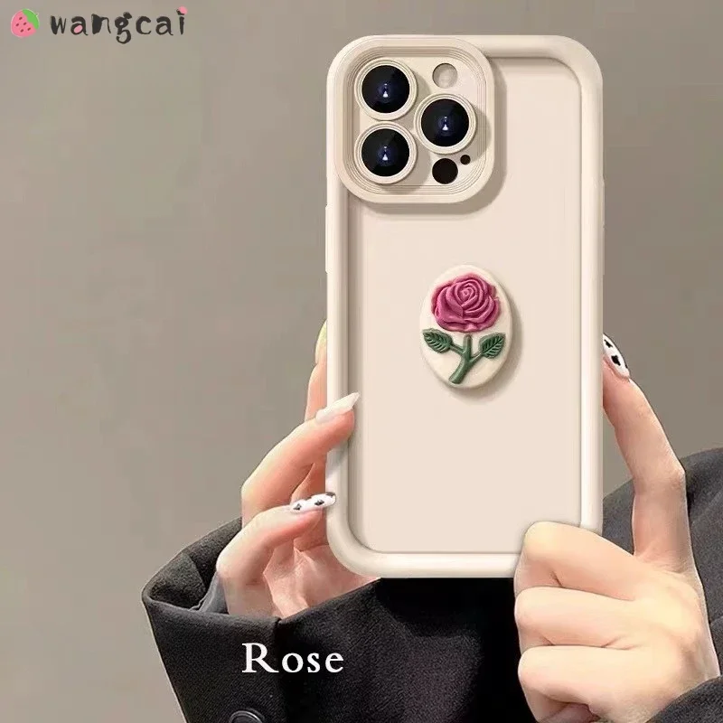Для OPPO Reno 12F 11F 12 11 F27 F25 Pro Realme GT Neo 6 SE 6T 5 Pro Find X8 X7 Ultra X6 Pro 3D матовый чехол с овальным цветком розы (art.: 3920ccdb7c3ae) - 3920ccdb7c3ae