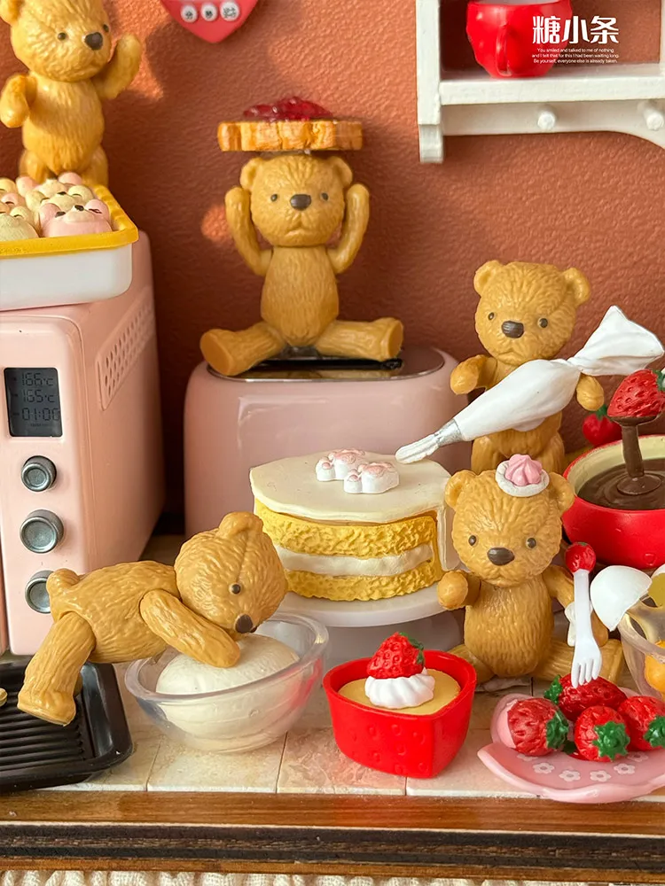 Модель кукольного домика, аксессуары для мебели, миниатюрная модель, мобильный шарнирный мишка тедди, Bjd Ob11, ГСК, блайз, солдат, Lol, миниатюры для кукольного домика