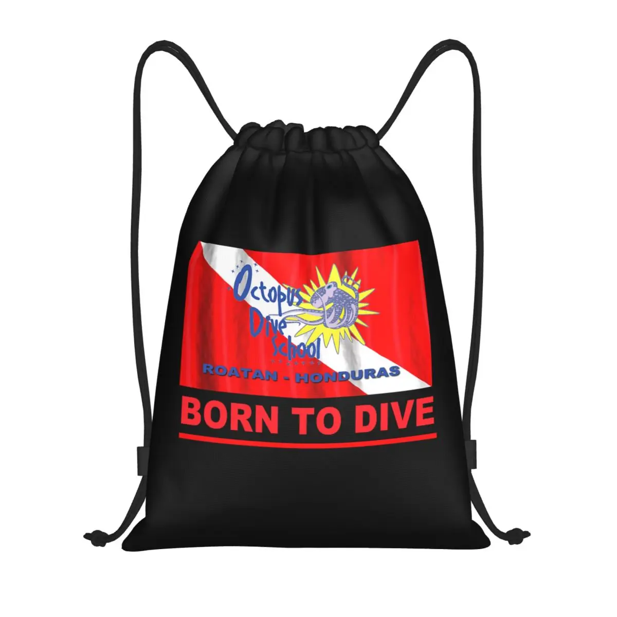 Рюкзак на шнурке BORN TO DIVE для женщин и мужчин, спортивный спортивный рюкзак, складная тренировочная сумка с цитатой для дайвера