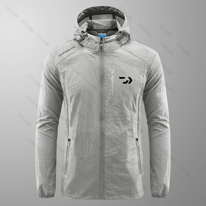 Фото Summer Outdoor Quick Dry Sun-Protective Thin Jacket Men Hiking Fishing Cycling Hooded Gym Sport Windbreaker Ultra Light Coats №5