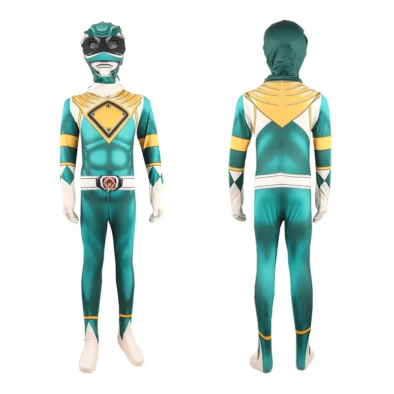 Фото Детский костюм супергероя Power Samurai Sentai Shinkenger Rangers, костюм супергероя для косплея, костюм зентай на день рождения, комбинезон, маска №5