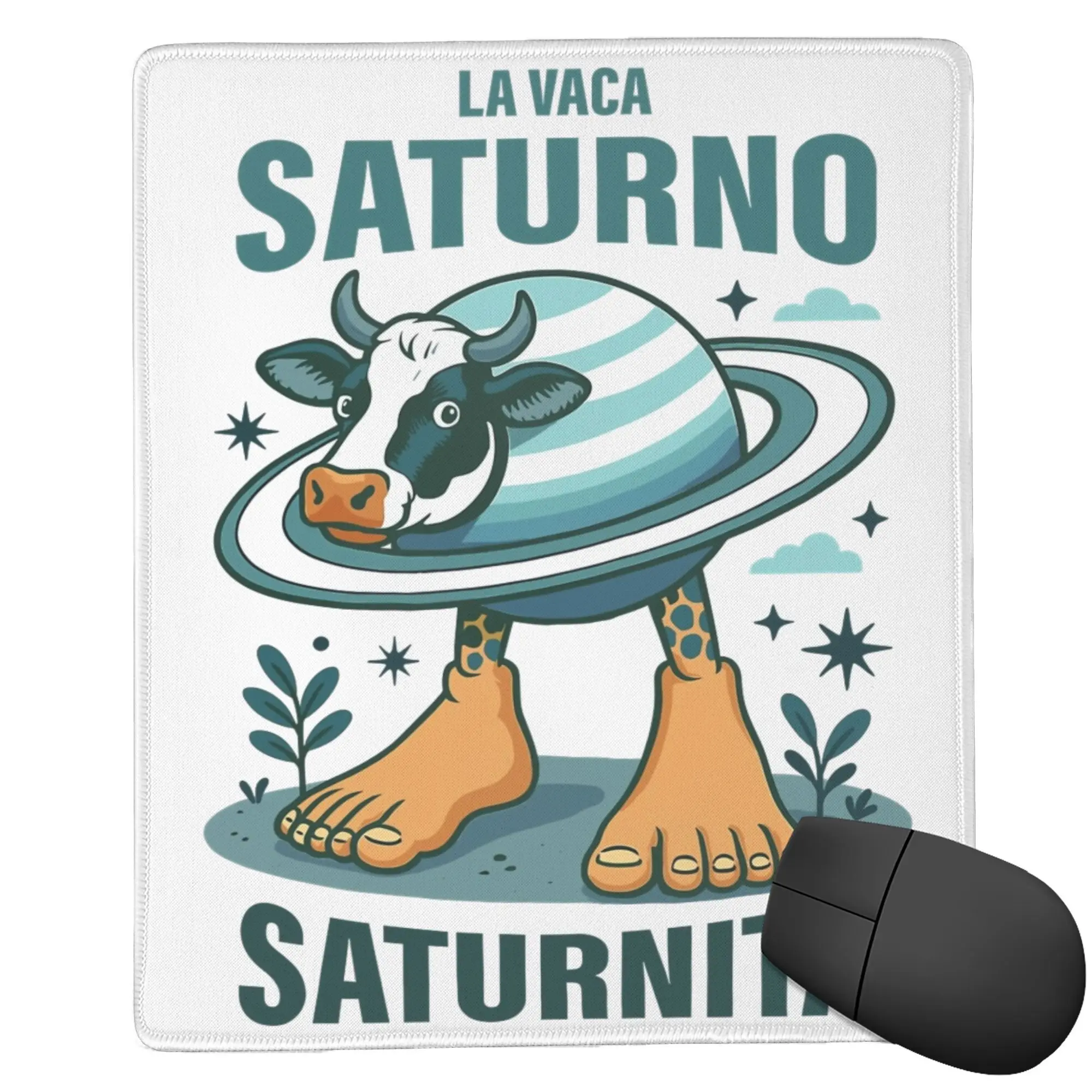 ,La Vaca Saturno Saturnita Italian Brainrot Коврики для клавиатуры и стола Коврик для мыши Ноутбук с принтом Коврик для мыши для геймера