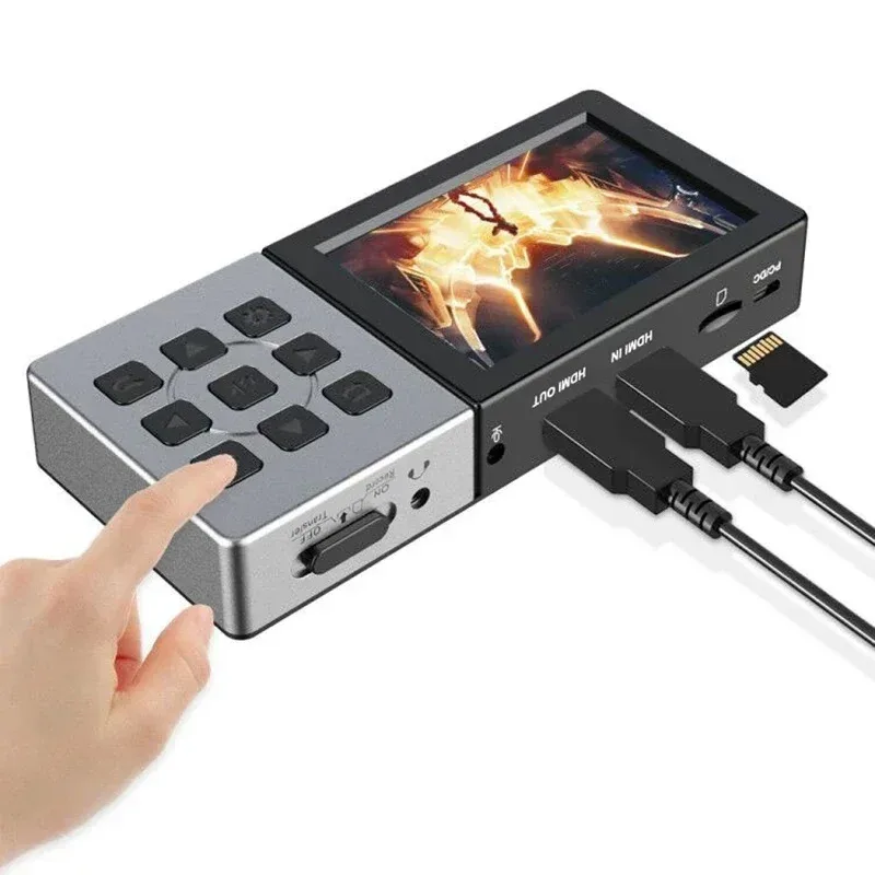 HD-видеорегистратор 1080P 60 кадров в секунду HDMI к USB-карту игрового видеозахвата с 3,5-дюймовым ЖК-плеером
