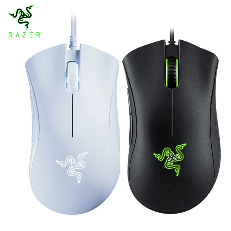 Проводная игровая мышь Razer DeathAdder Essential 6400DPI, эргономичная профессиональная оптическая сенсорная мышь Razer для ноутбуков