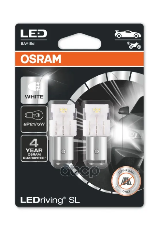Ledriving Sl (3поколение) 2,0w/12v P21/5w Bay15d Bli2 Белый 6000k 2шт Osram арт. 7528DWP02B