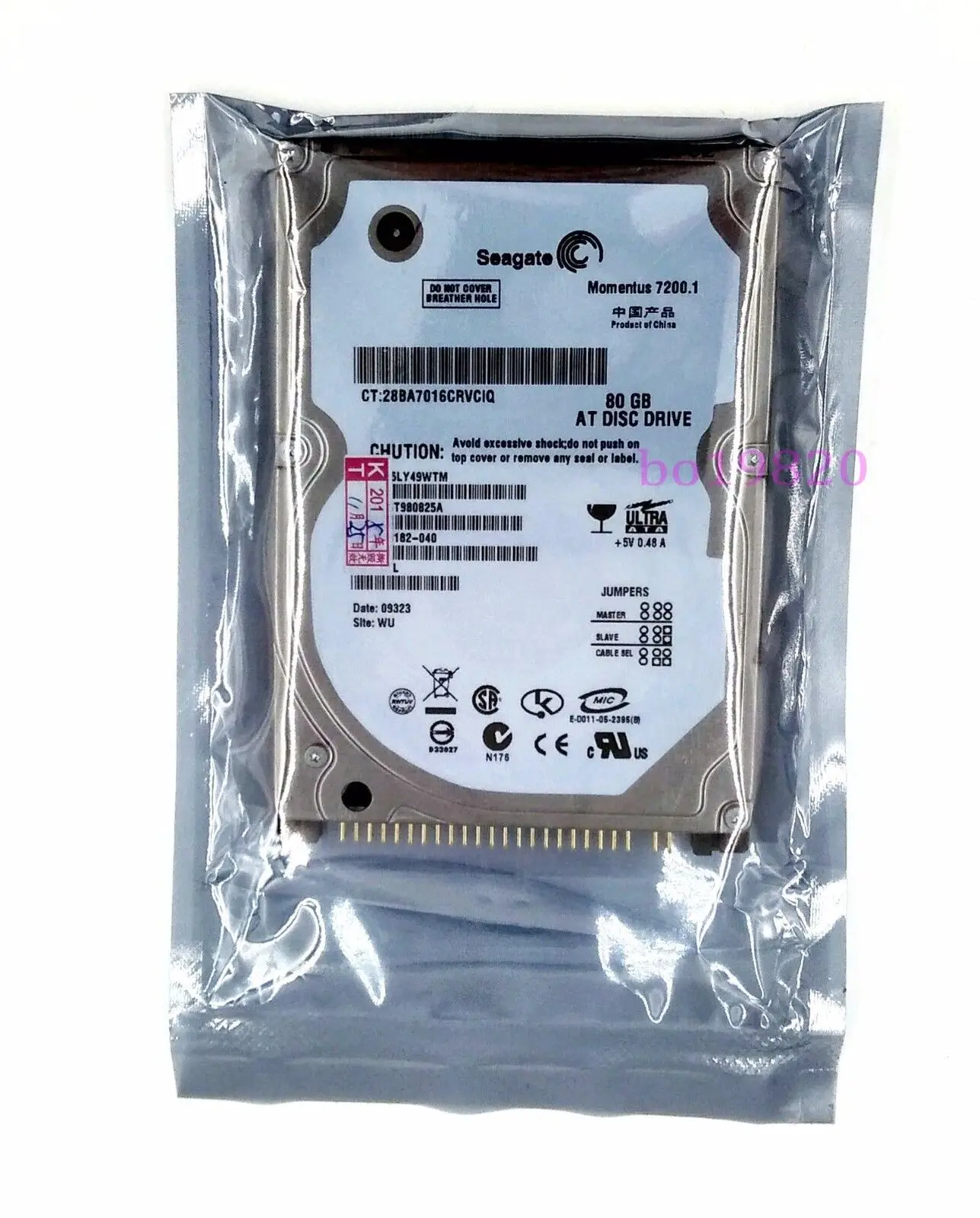 Для жесткого диска Seagate 80 Гб ST980825A 80 Гб 7200 об/мин IDE 44PIN 2,5 дюйма Seagate 9,5 мм