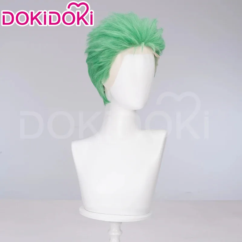 LQIN STOCK Zoroo передний парик шнурка аниме косплей DokiDoki мужские 30 см короткие зеленые волосы Zoroo косплей бесплатная кепка