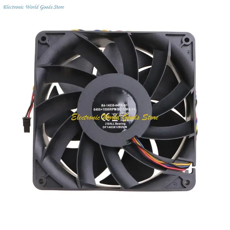 Фото A3PD Cooler Fean R4-14038-64PK-B1 4 PIN 140x140x38mm Server Workstation Accessories Тихий охлаждение вентилятор 12V 43.2W 6000R №4