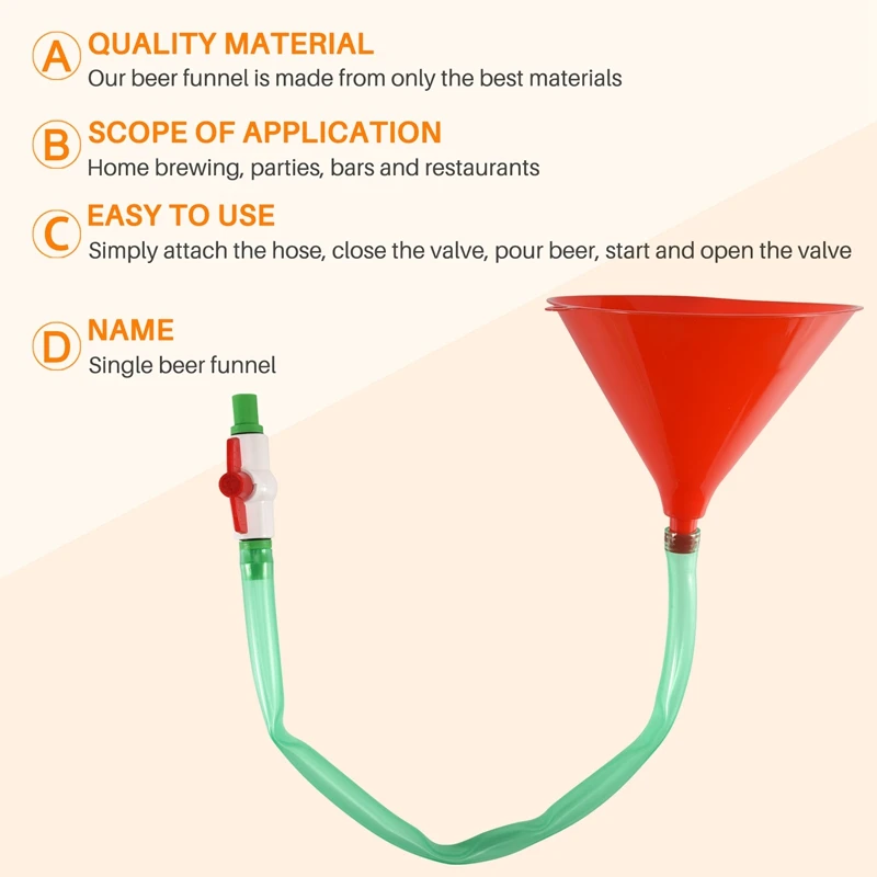 Plastic Filling Funnel Beer Funnel Wine Liquid Pipe Tube Plastic Valve Hose For Birthday Beer Festivals Drinking Party (art.: 3920cb2cc2a37) - 3920cb2cc2a37
