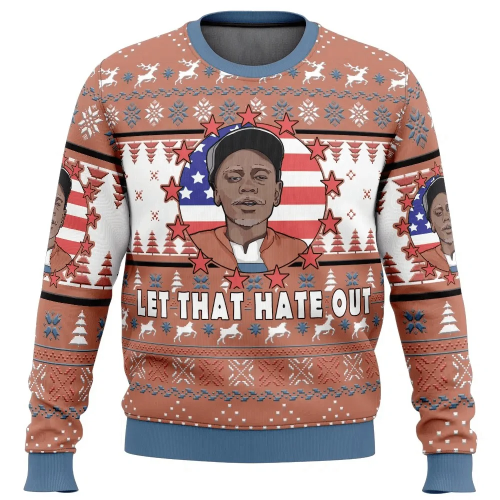 Clayton Bigsby Let That Hate Out Chappelle's Show Ugly Christmas Sweater Мужская толстовка 2025 Модная женская толстовка с капюшоном Пуловер Топы