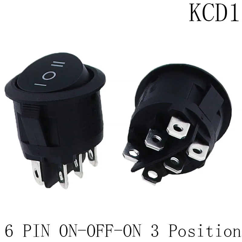 Новый Rise1PC KCD1 диаметром 23 мм Φ 6 контактный ВКЛ-ВЫКЛ 3-позиционный кулисный переключатель 10 А 125 В переменного тока