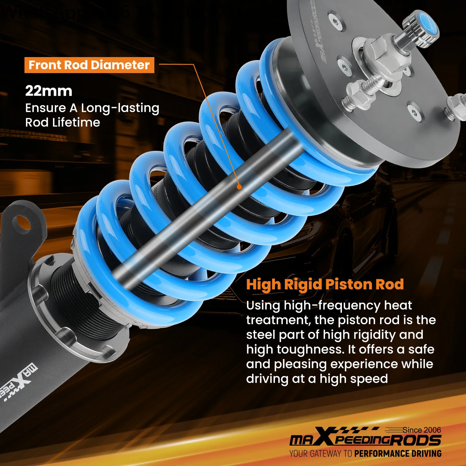 Фото - Комплект 24-канальных регулируемых стоек Coilovers для VW Golf MK7 2015-2019 гг. №5
