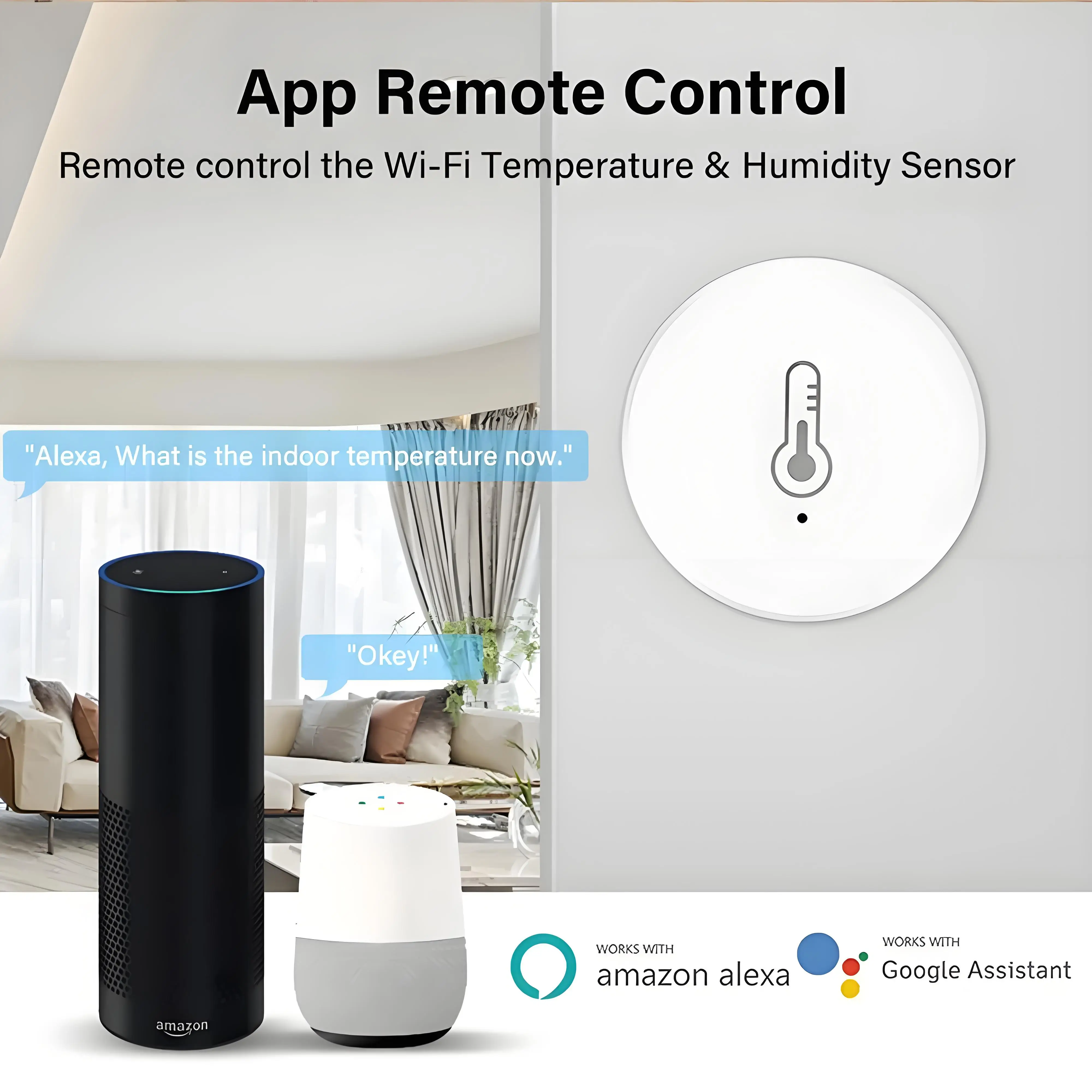 Фото Мини-датчик температуры и влажности Tuya ZigBee, детектор влажности в помещении, голосовое управление через приложение, работает с Alexa Google Home №2
