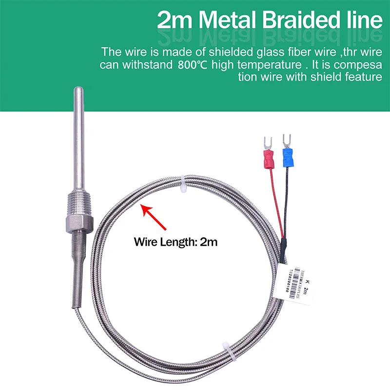 800 ° Датчик температуры C M6 ~ 27M/NPT 1/8 ~ 3/4 резьба зонд из нержавеющей стали K/PT100 тип термопары трубки регулятор температуры