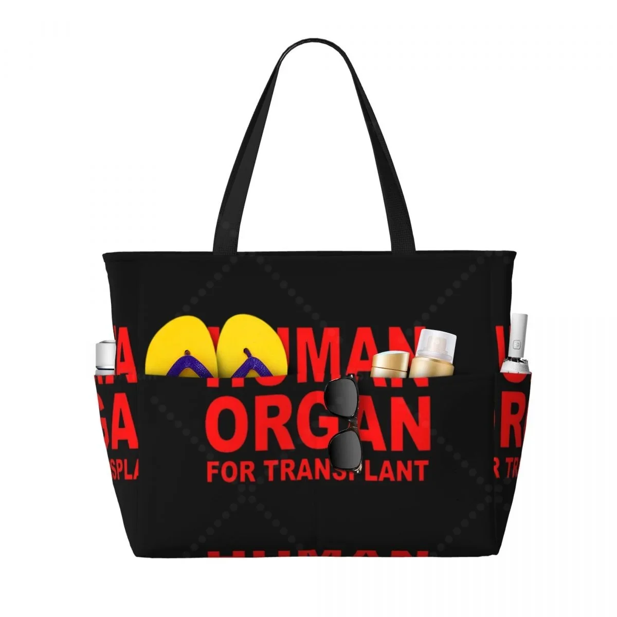Sac fourre-tout de voyage isolé pour greffe d'orgue humain drôle, grand sac de plage 90%istant au sable avec fermeture корпораlair et