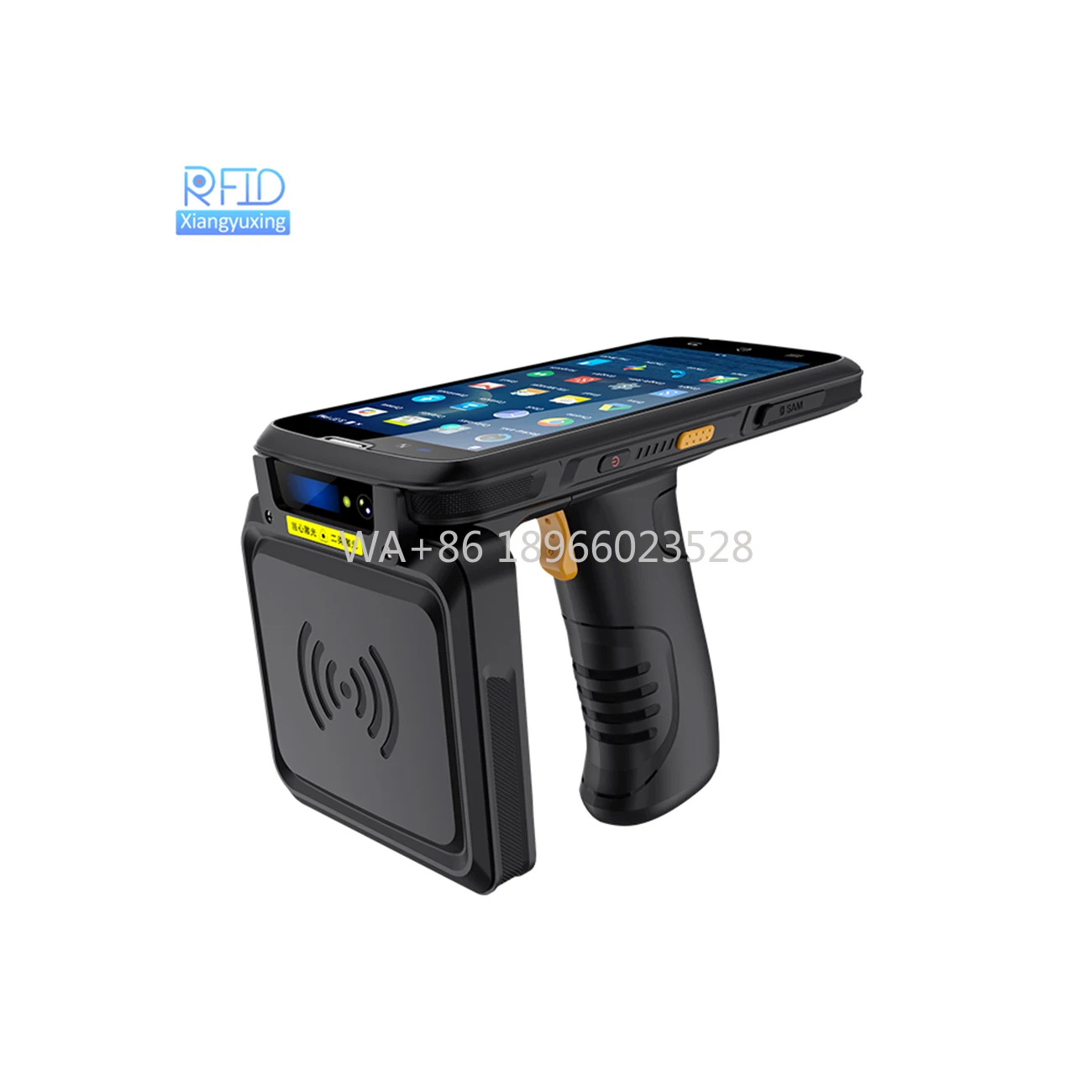 Ручной RFID-считыватель и записывающее устройство Android 12, УВЧ дальнего действия с частотой 860-960 МГц