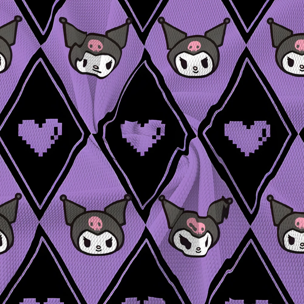 50*145 Sanrio Kuromi, хлопчатобумажная ткань, материал для шитья, Лоскутная одежда, стеганая ткань, материал для рукоделия